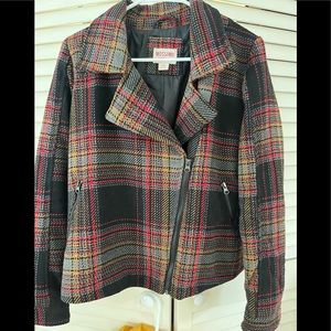Wool blend plaid jacket